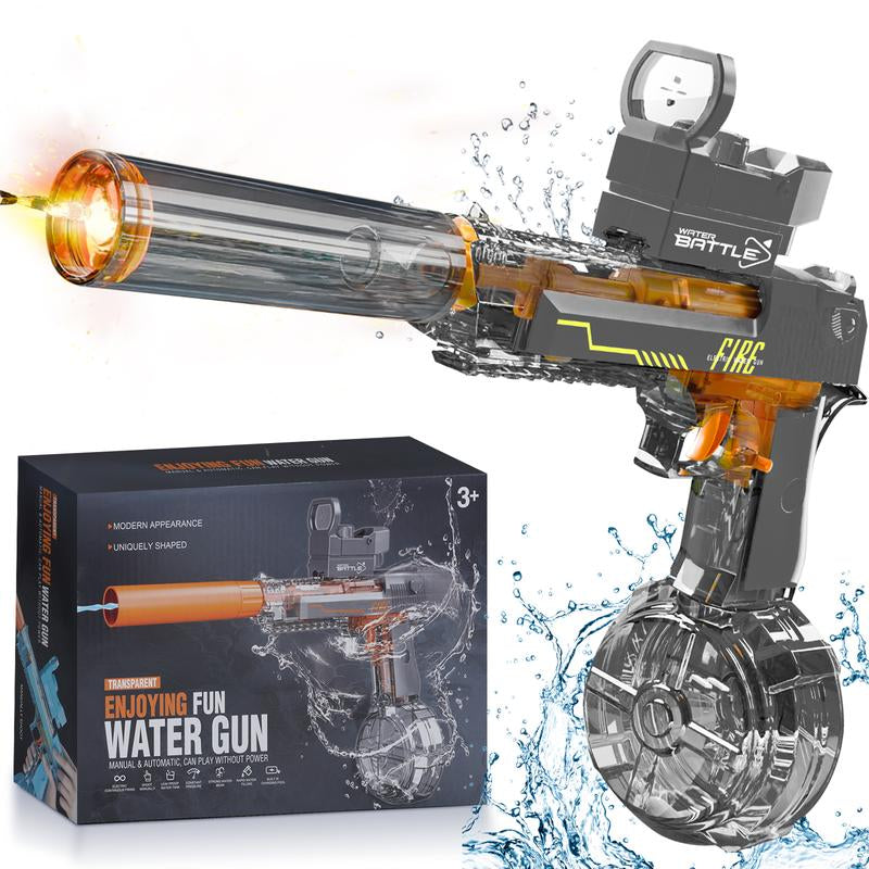 Electric Water Blaster with LED Lights, Water Shooter Powerful Squirt Water Pistol for Kids/Aldults, Long Range Shoot Reach 26-35Ft, High Powered IP67 Waterproof for Summer, Outdoor,Party,Birthday Gift, Swimming Pools