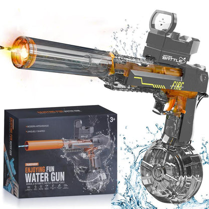 Electric Water Blaster with LED Lights, Water Shooter Powerful Squirt Water Pistol for Kids/Aldults, Long Range Shoot Reach 26-35Ft, High Powered IP67 Waterproof for Summer, Outdoor,Party,Birthday Gift， Swimming Pools